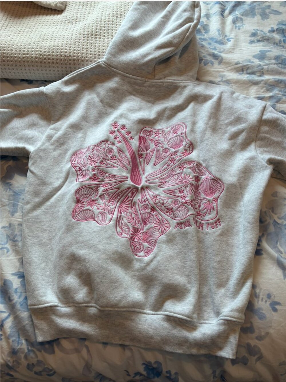 Pink Palm Puff hoodie Size M - Picture 2 of 3